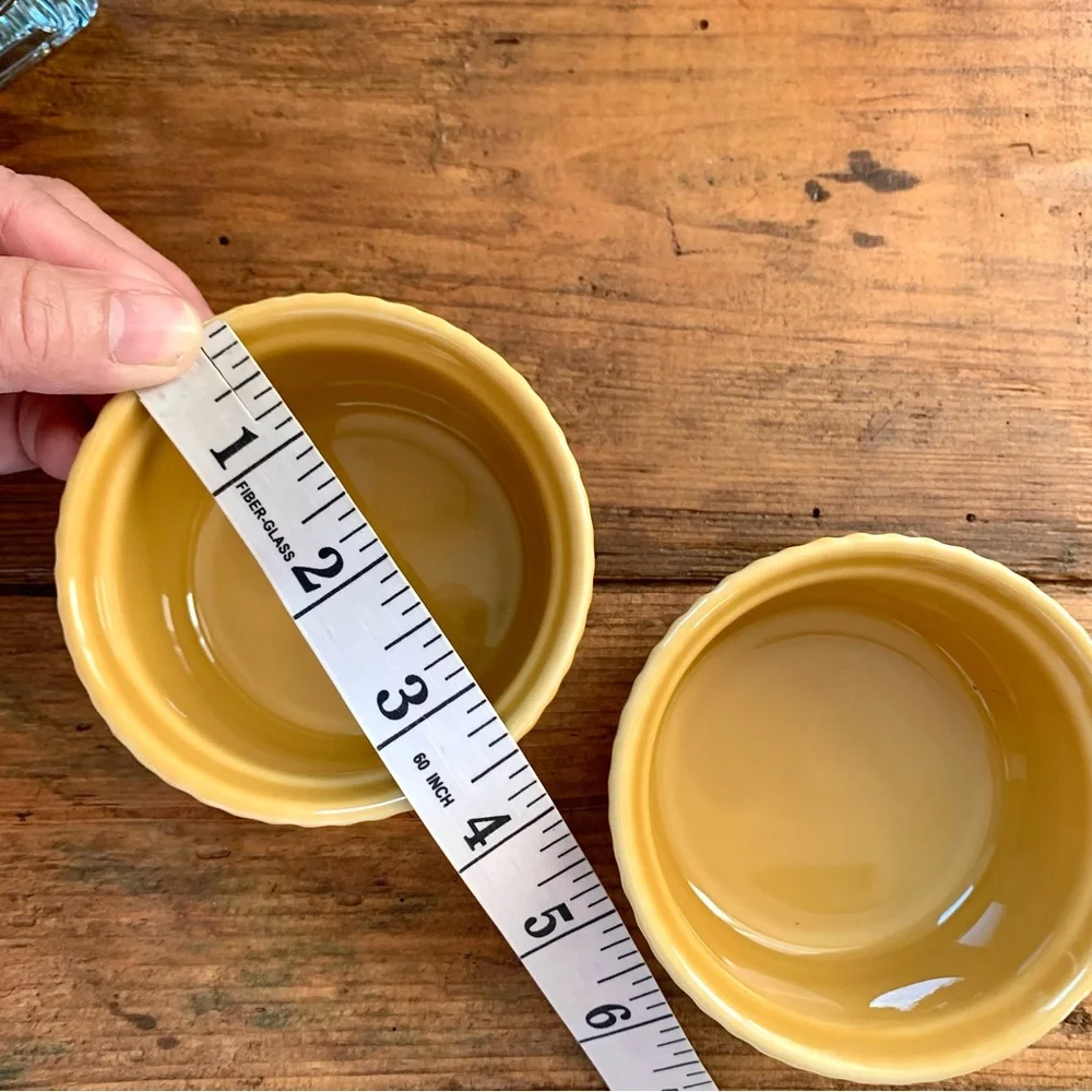 Apilco France SET of 2 Ramekins in Mustard Yellow